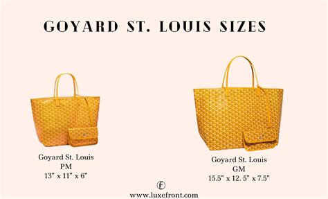 goyard saint-louis tote bag|goyard st louis size comparison.